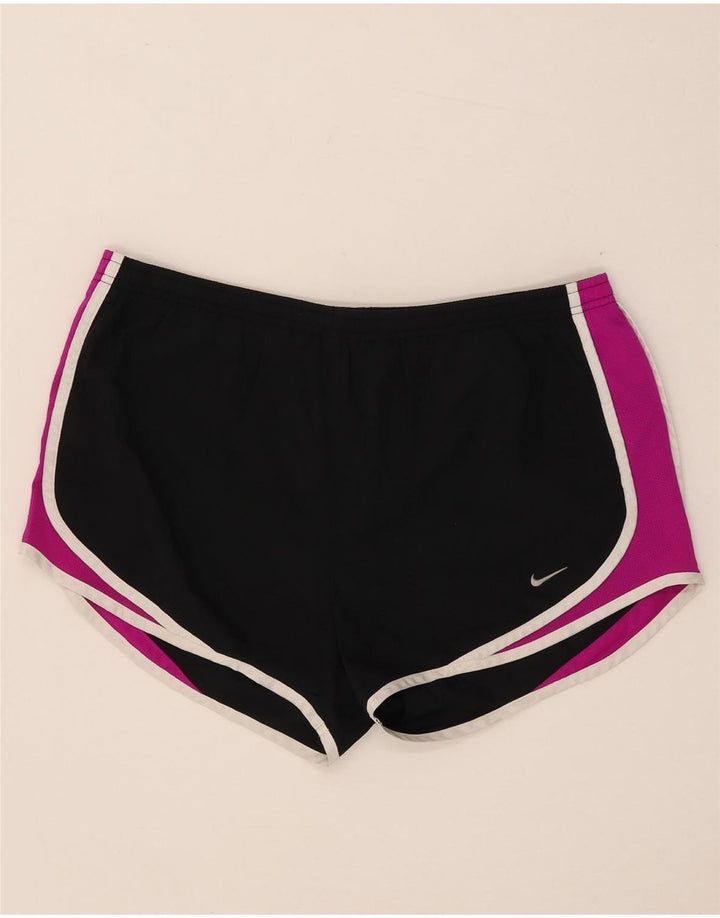 Nike Short de sport pour femme UK 14 Polyester color block noir moyen