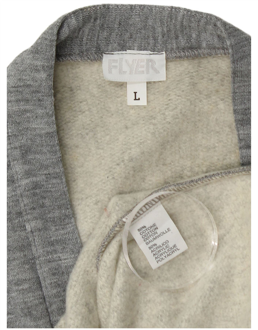VINTAGE Pull Cardigan Homme Grand Coton Gris