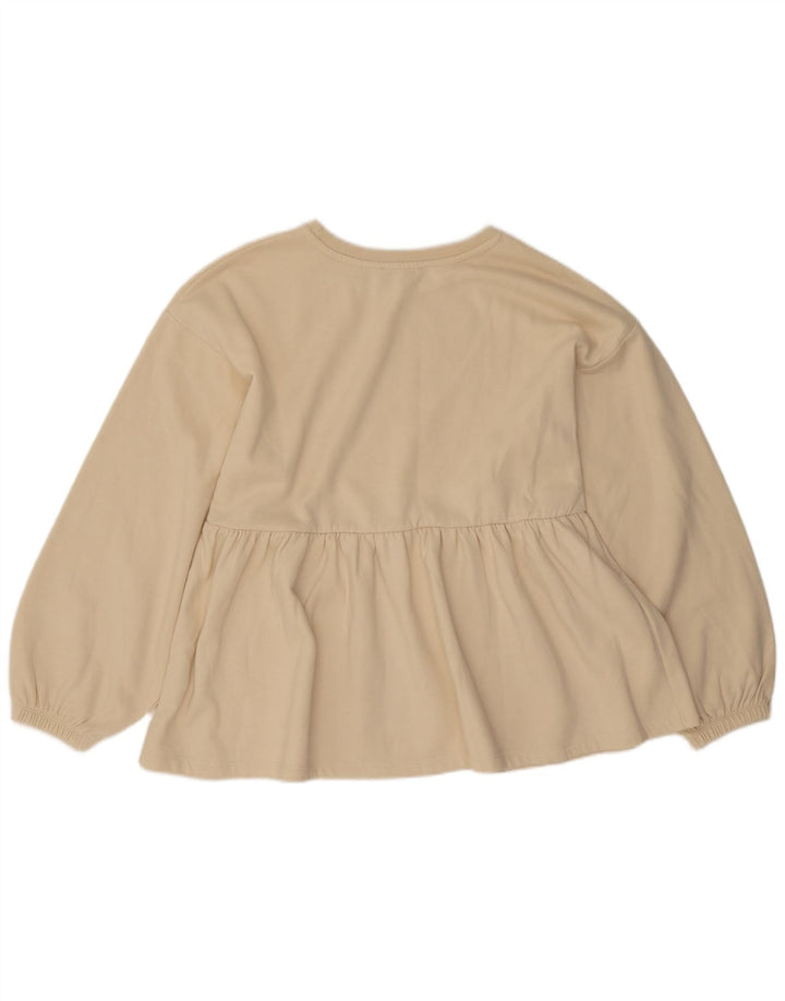 Zara Sweat-shirt pour femme UK 14 Medium Off White Coton