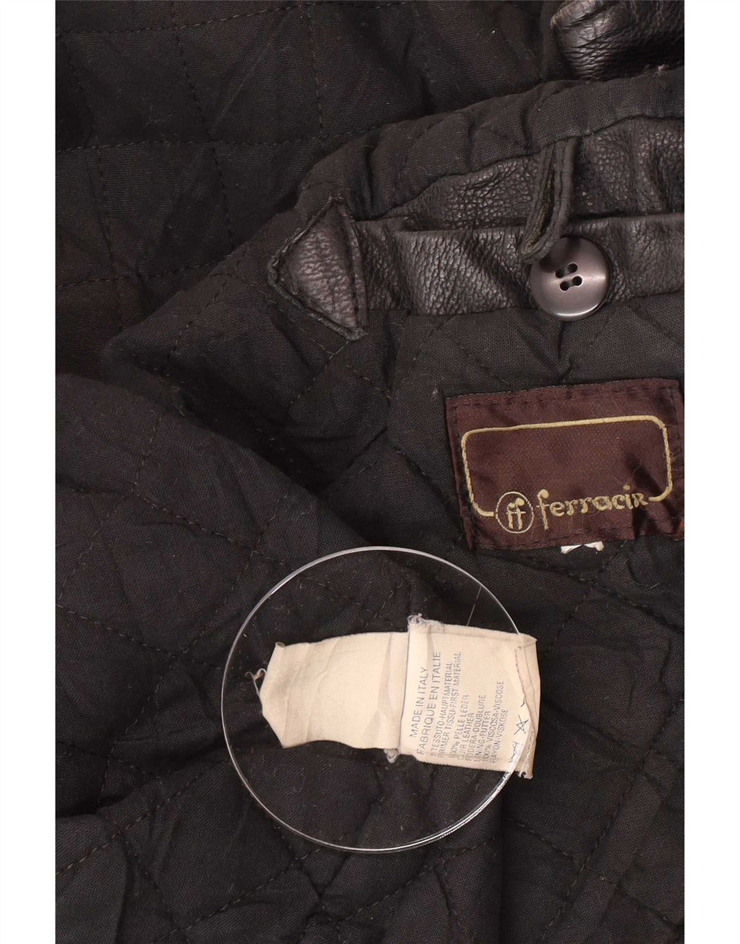 veste en cuir homme vintage UK 42 XL Noir