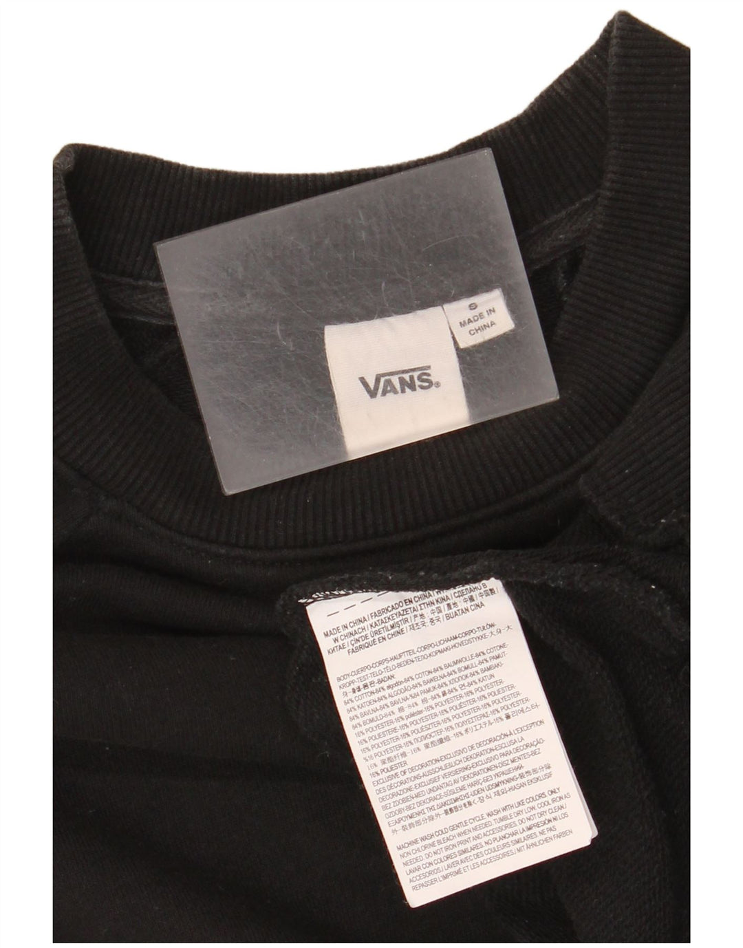 Vans Sweat-shirt surdimensionné graphique pour femme UK 10 Petit coton noir