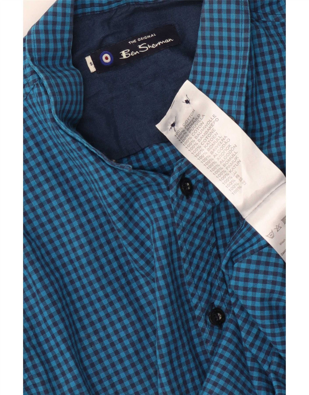 Ben Sherman Chemise Homme Petit Bleu Vichy Coton