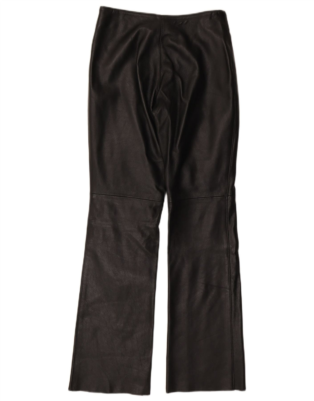 VINTAGE Pantalon en cuir femme UK 10 Small W27 L31 Noir