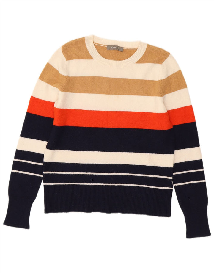 Oasis Pull à col rond pour femme UK 12 Medium Multicolore Rayé