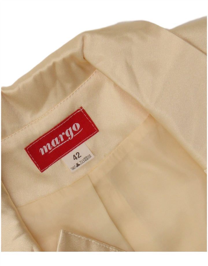 vintage Femmes 1/2 Manches Boléro Top IT 42 Medium Off White