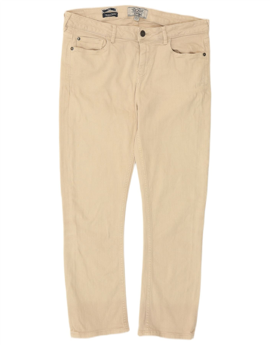 Fat Face Jean court pour femme UK 10 Small W29 L24 Coton beige