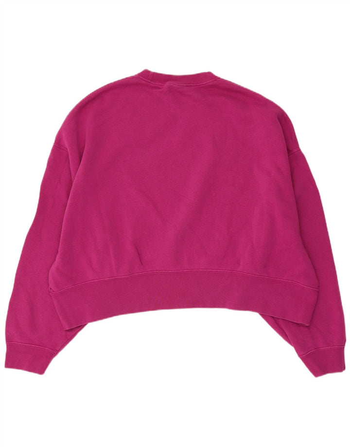 NIKE Sweat-shirt court surdimensionné pour femme UK 14 en coton rose moyen