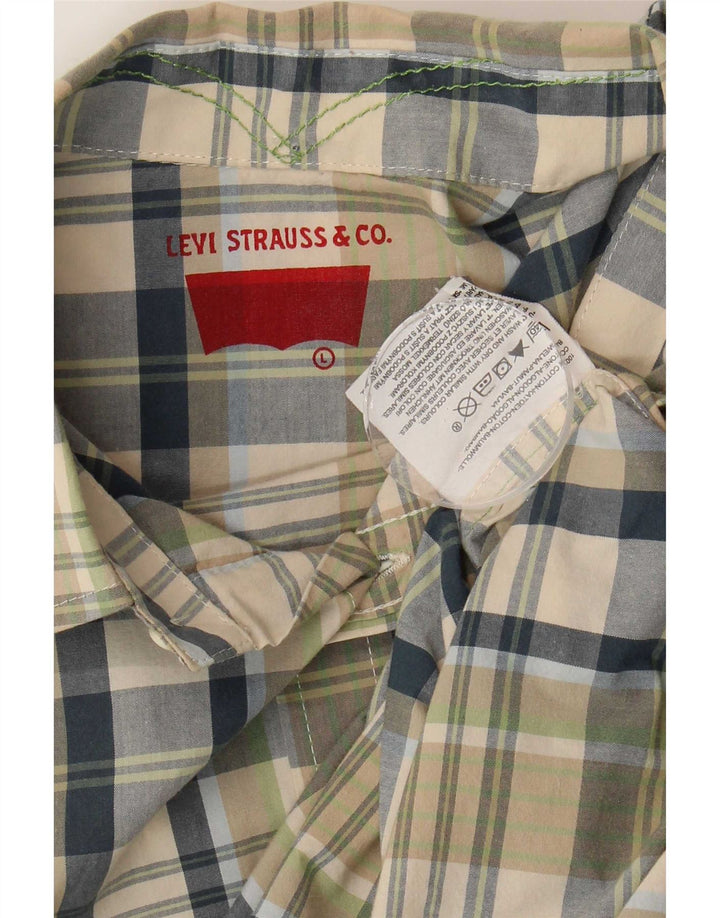 Levi's Chemise à Manches Courtes Homme Vert Carreaux Large Coton