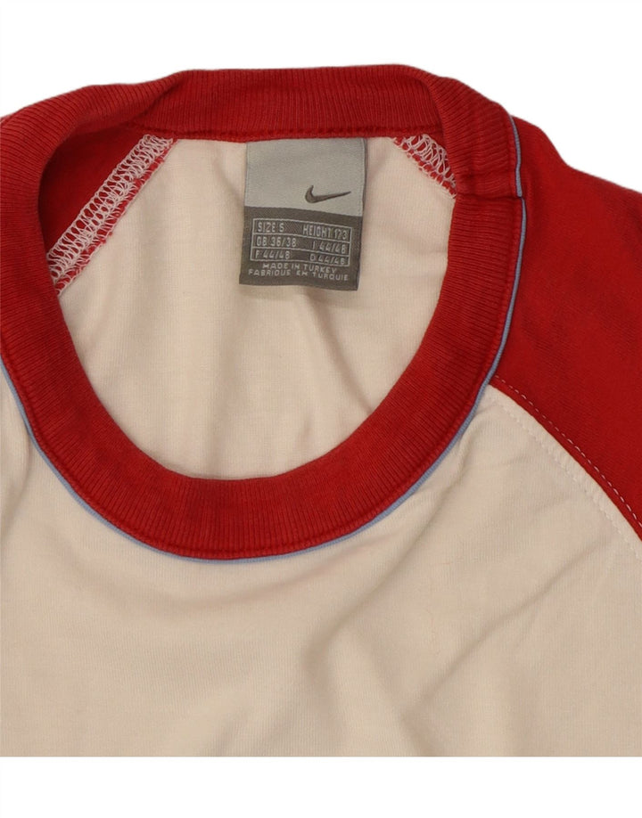 NIKE T-shirt graphique pour homme UK 36/38 Petit colorblock blanc