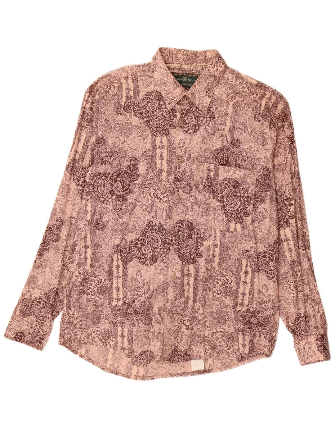 INTERNATIONAL Chemise Homme Large Marron Paisley Coton