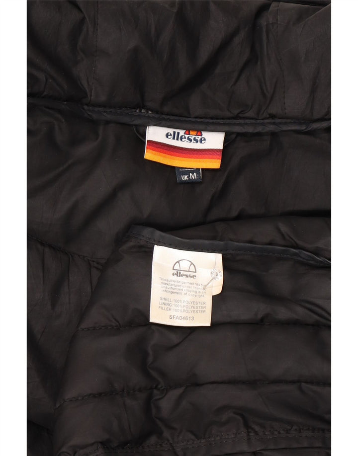 Ellesse Veste matelassée à capuche pour homme UK 38 Medium Noir Moucheté Polyester