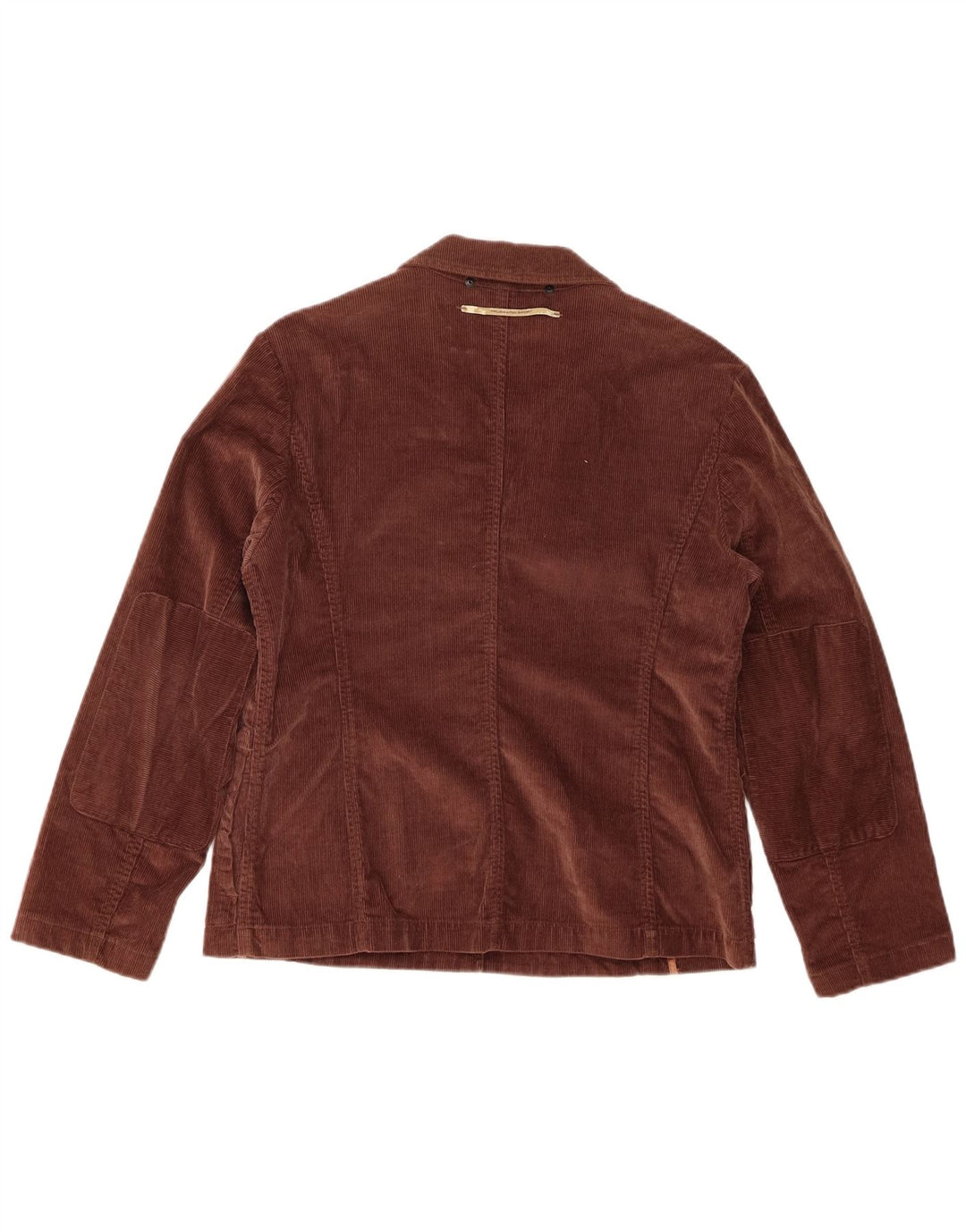 Trussardi Veste Blazer 3 Boutons En Velours Côtelé Femme IT 46 Large Marron Coton