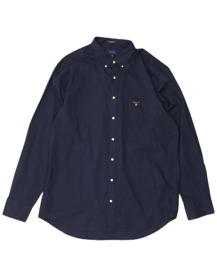 Gant Chemise Regular Fit Homme 2XL Bleu Marine Coton Classique
