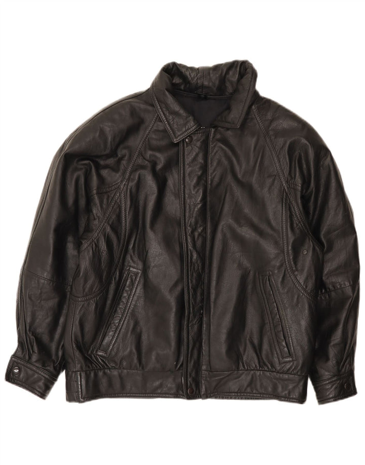 veste en cuir homme vintage IT 48 Medium Noir