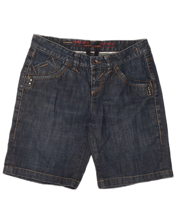 Gas Short En Jean Femme W27 Petit Bleu Marine Coton