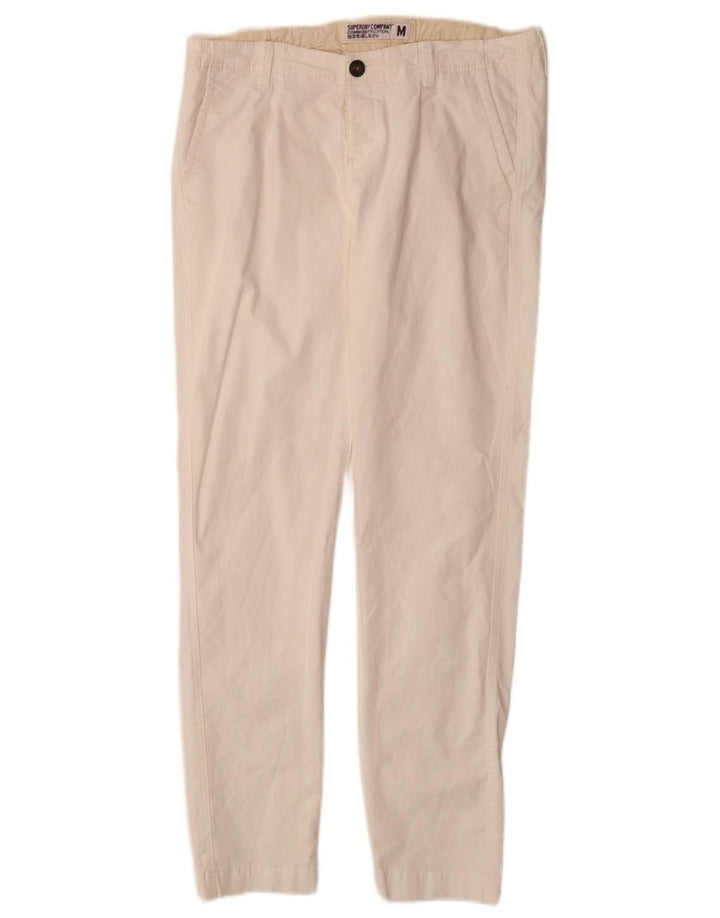 SUPERDRY Pantalon Chino Slim Femme Moyen W30 L30 Coton Blanc