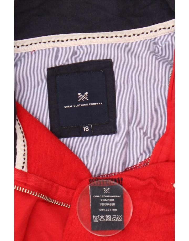 CREW CLOTHING Sweat-shirt surdimensionné à col zippé pour femme UK 18 XL Rouge