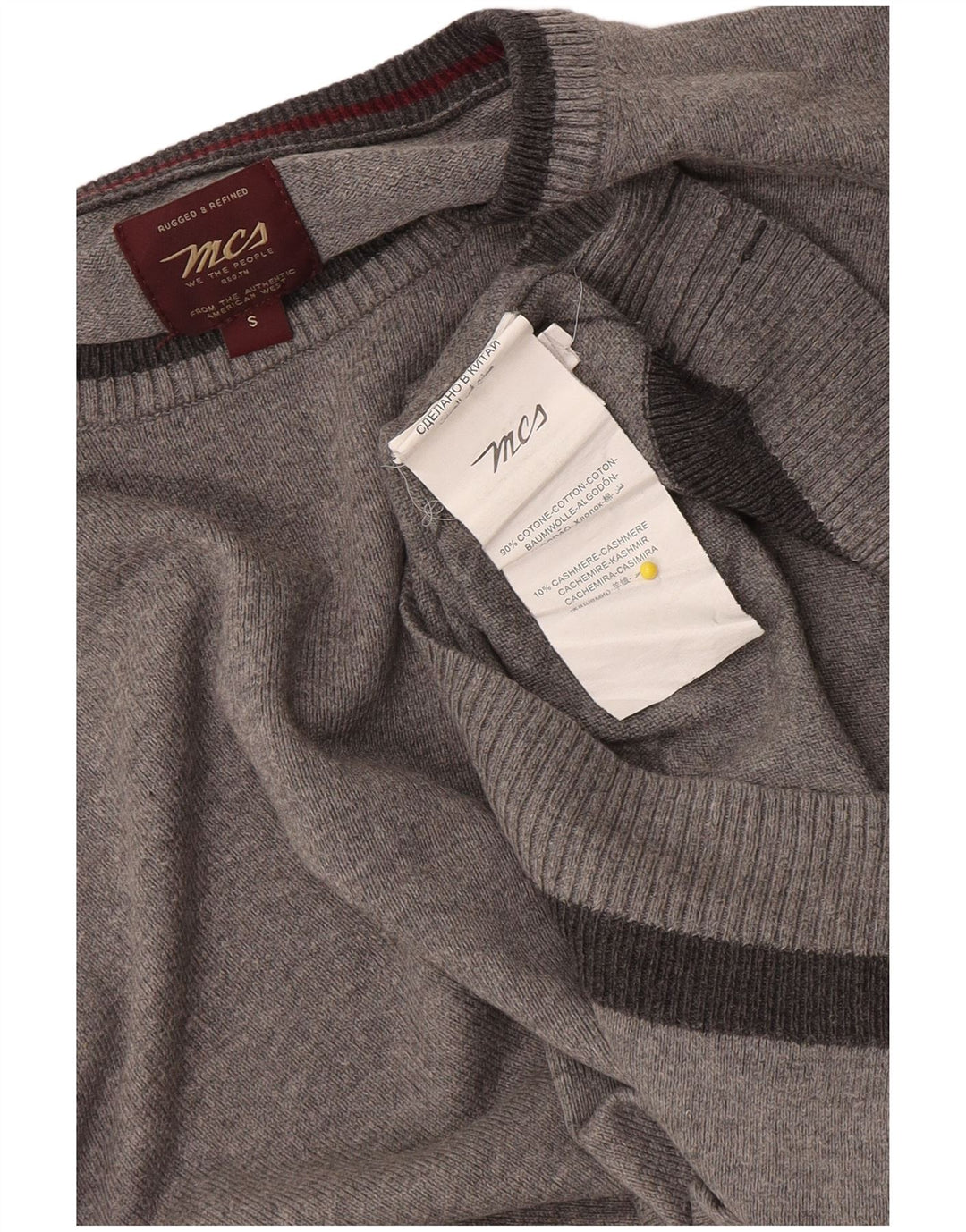 Marlboro Classics Pull à col rond pour homme Petit coton moucheté gris