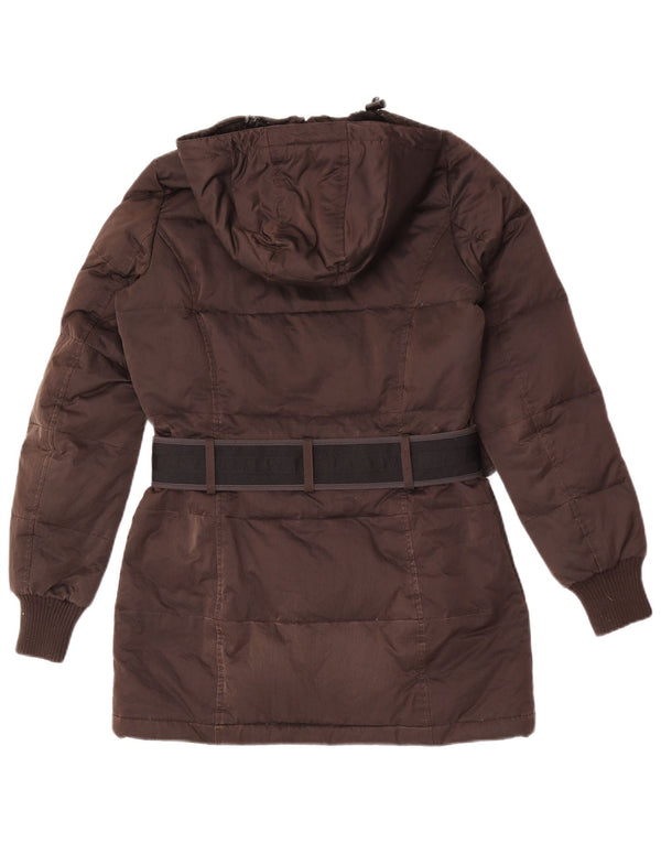 Refrigue Veste matelassée surdimensionnée à capuche pour femme UK 6 XS Marron Polyester