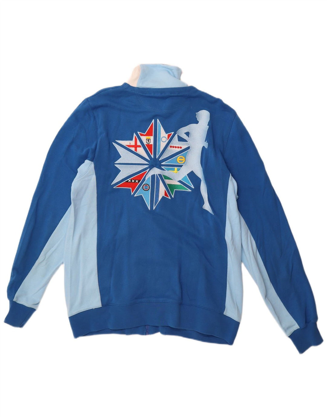 Reebok Veste de Survêtement Graphique Homme Bleu Large Coton Colorblock