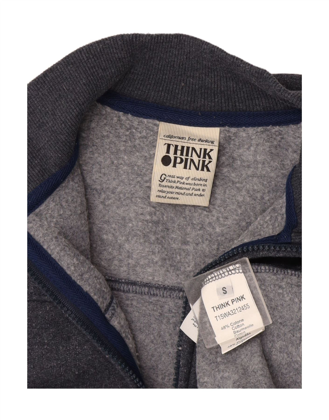 Think Pink Veste de survêtement pour femme UK 10 Small Gris Coton