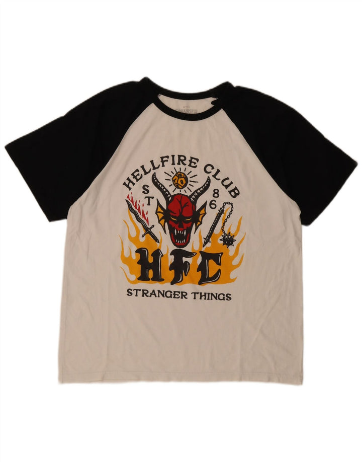 Pull & Bear T-Shirt Graphique Homme Grand Blanc Colorblock Coton