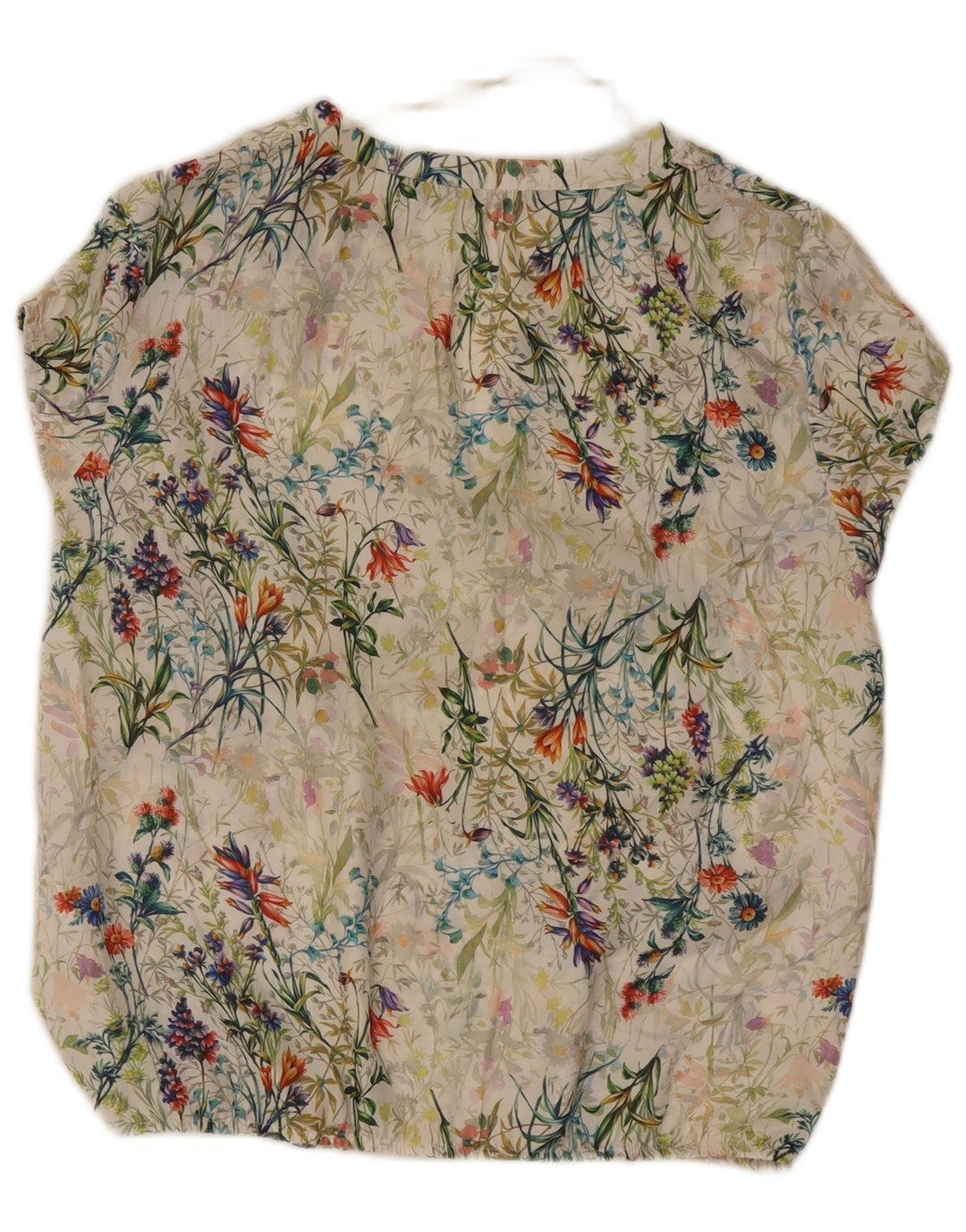Zara Femme Chemisier Top UK 12 Moyen Multicolore Floral Polyester
