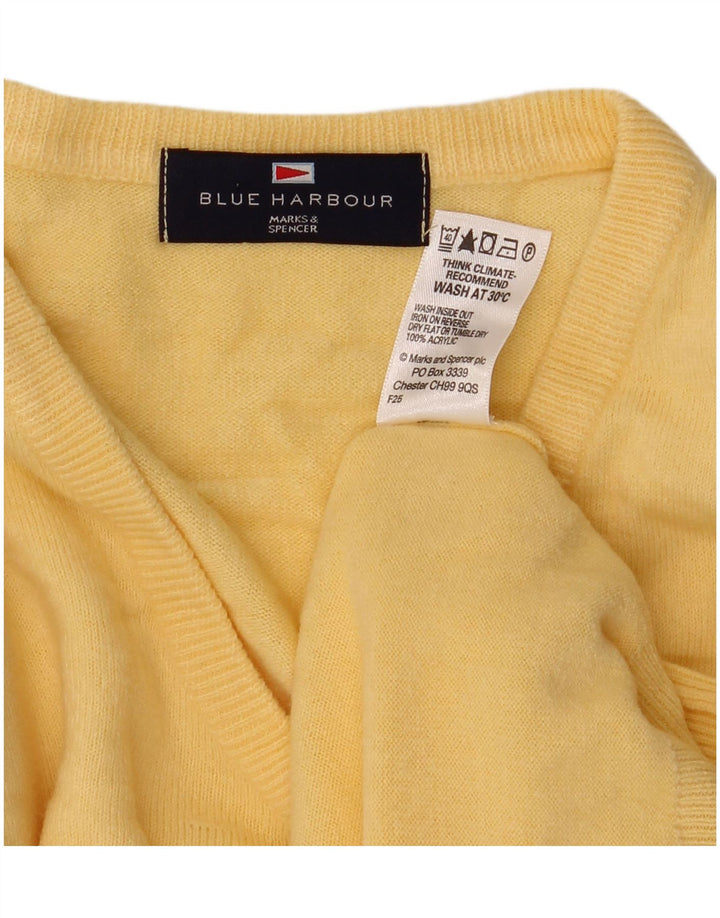 MARKS & SPENCER Pull Blue Harbor Col V Homme Jaune Moyen