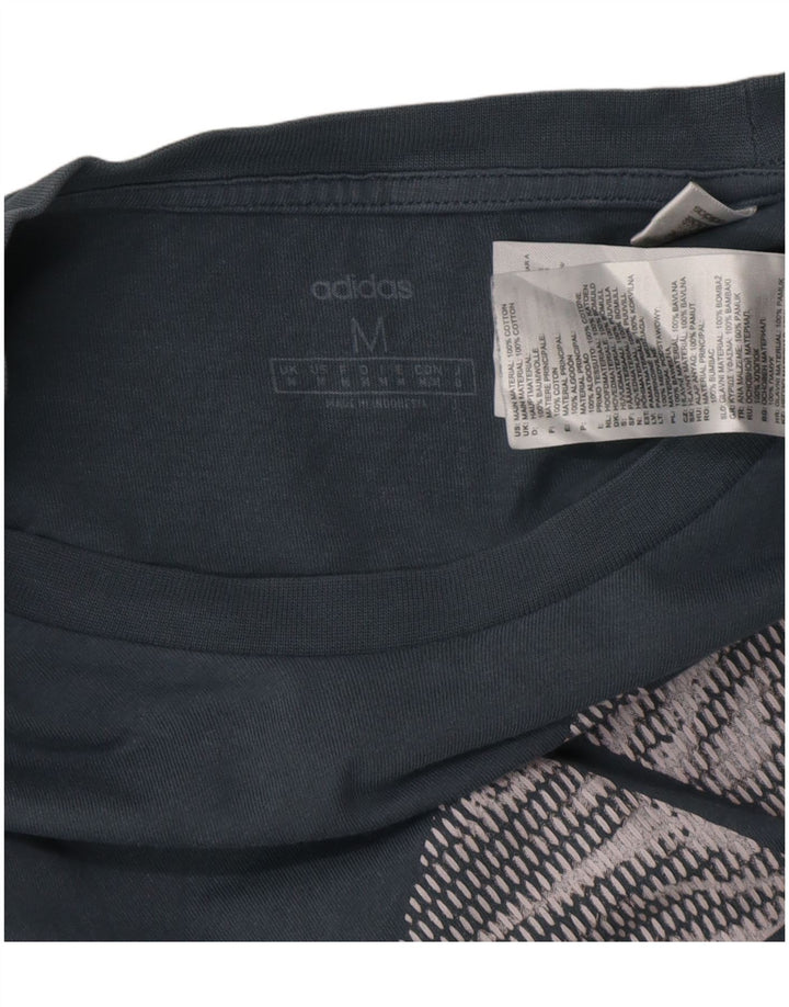 Adidas T-Shirt Graphique Homme Bleu Moyen Coton