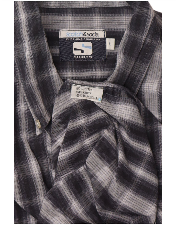 SCOTCH & SODA Chemise Homme Grand Carreau Bleu Marine Coton Classique