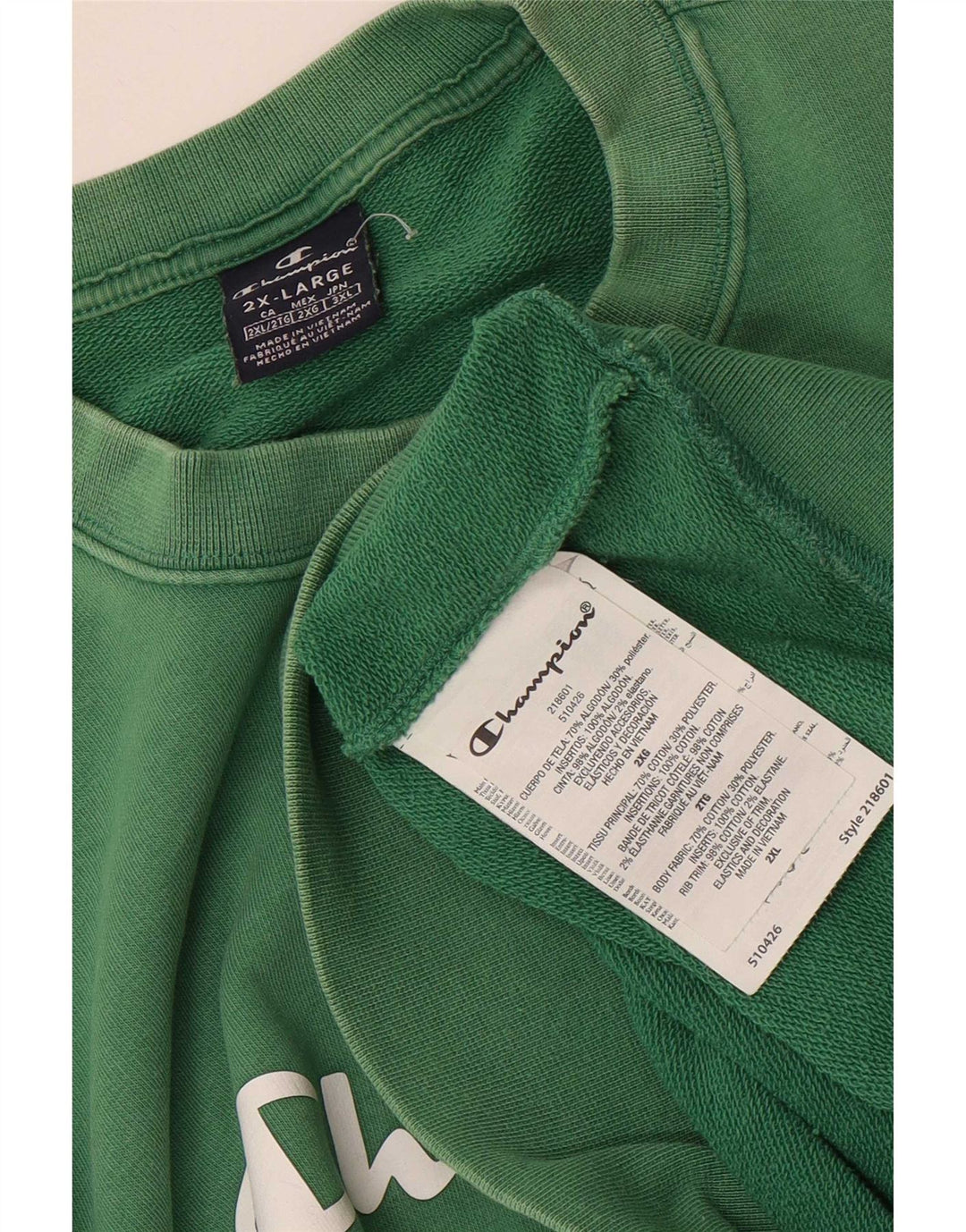 Champion Sweat-shirt graphique pour homme en coton vert 2XL