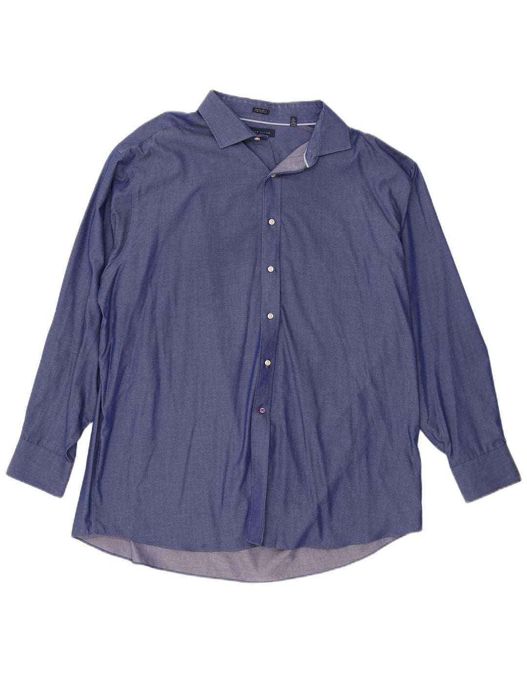 Tommy Hilfiger Chemise coupe régulière pour homme Taille 18 2XL Coton bleu