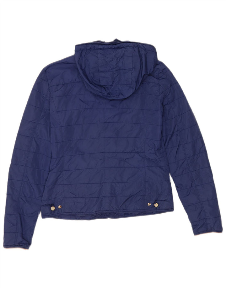 Massimo Dutti Veste matelassée à capuche pour femme EU 36 Petit nylon bleu