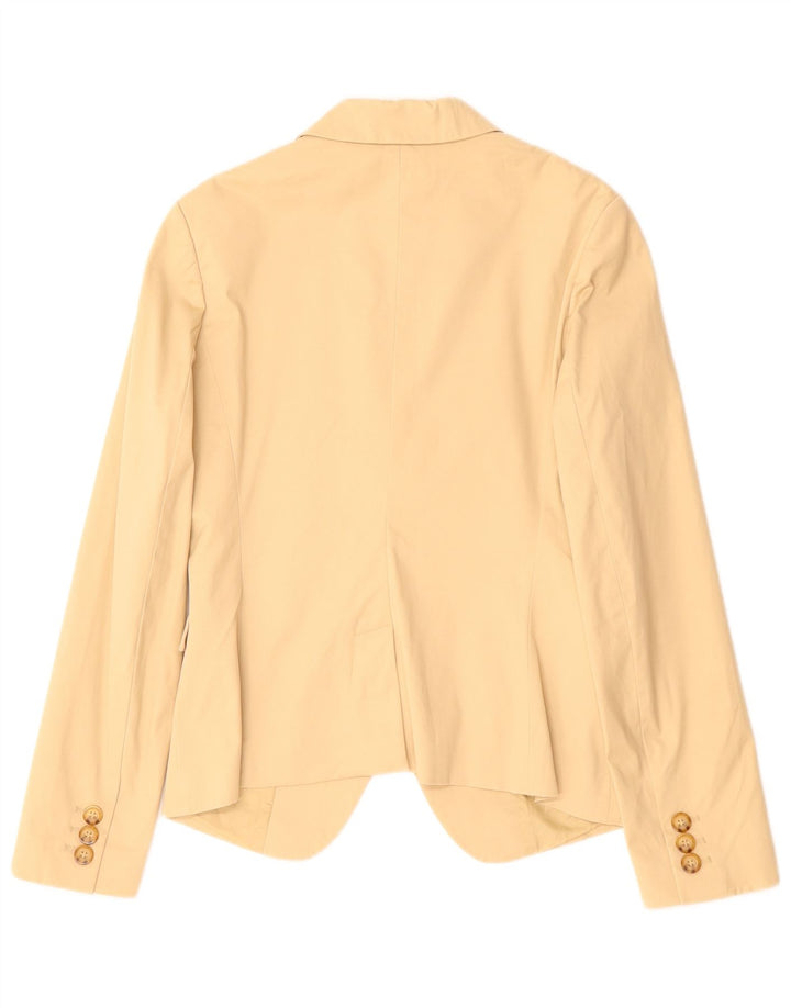 BENETTON Veste Blazer 2 Boutons Femme IT 42 Coton Beige Moyen