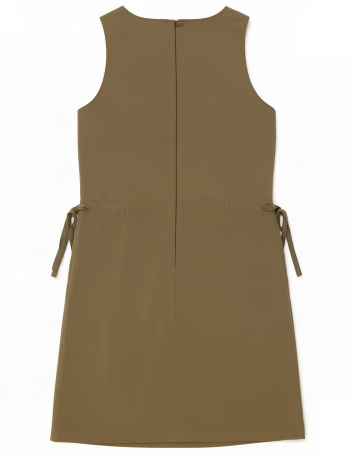 Trussardi Robe Fourreau Sans Manches IT 42 Kaki Moyen Polyester |
