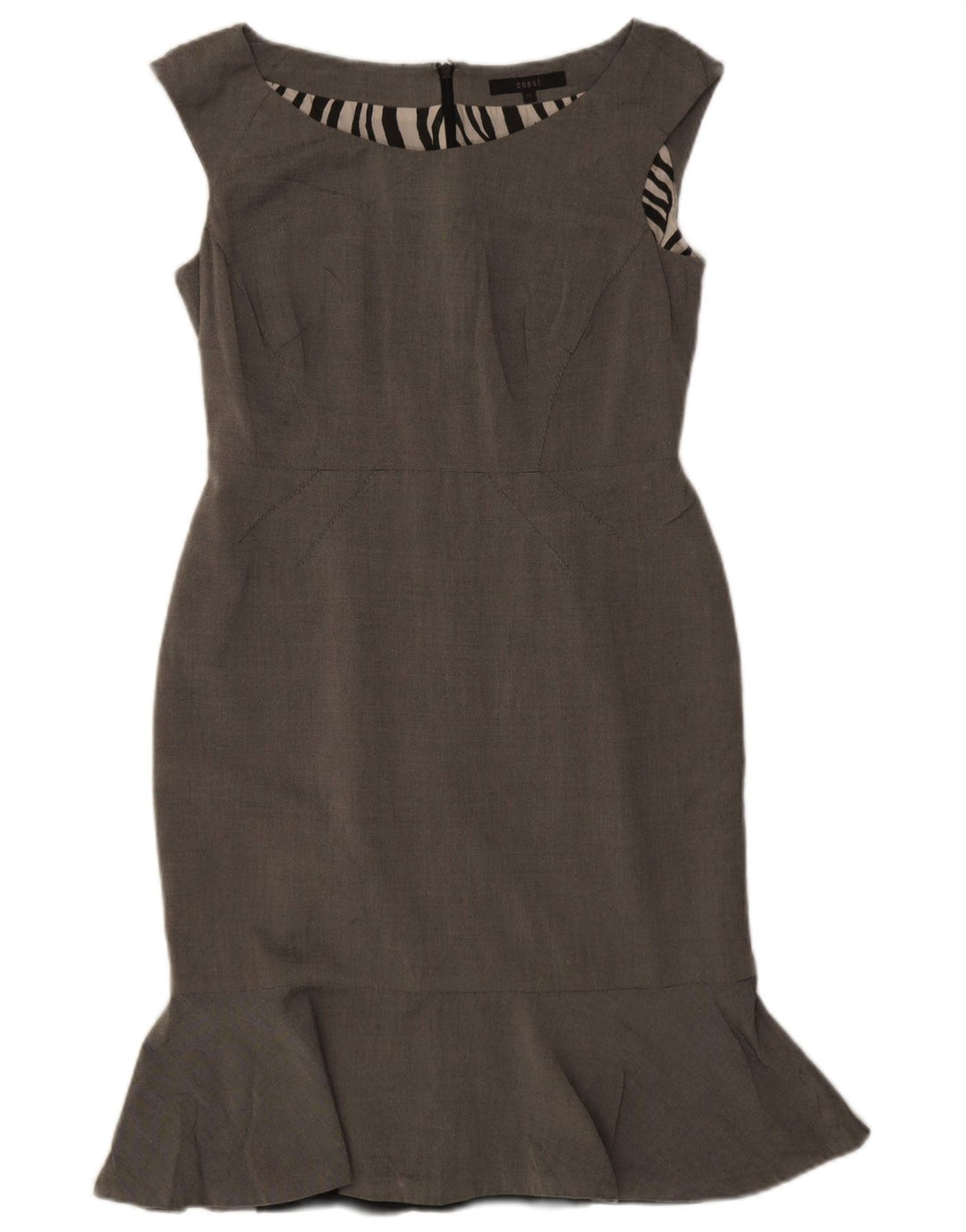 Coast Robe fourreau sans manches pour femme UK 42 Gris moyen Viscose