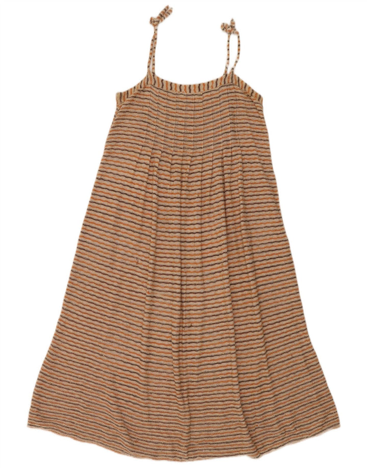vintage Womens Knit Slip Dress UK 12 Moyen Multicolore Rayé