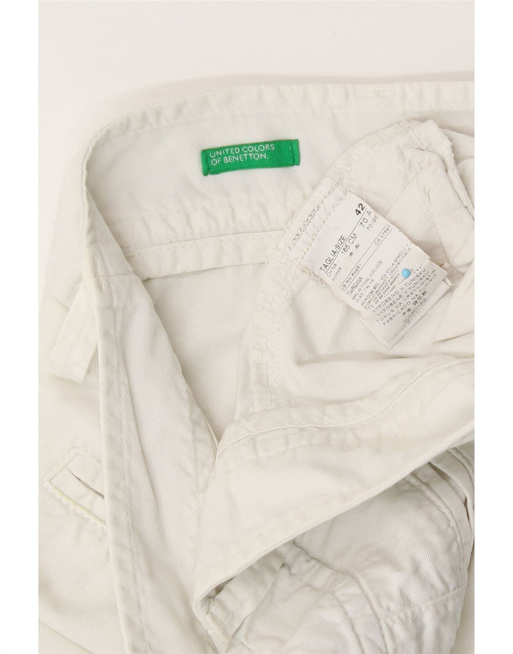 Benetton Short Chino Femme IT 42 Medium W30 Coton Blanc
