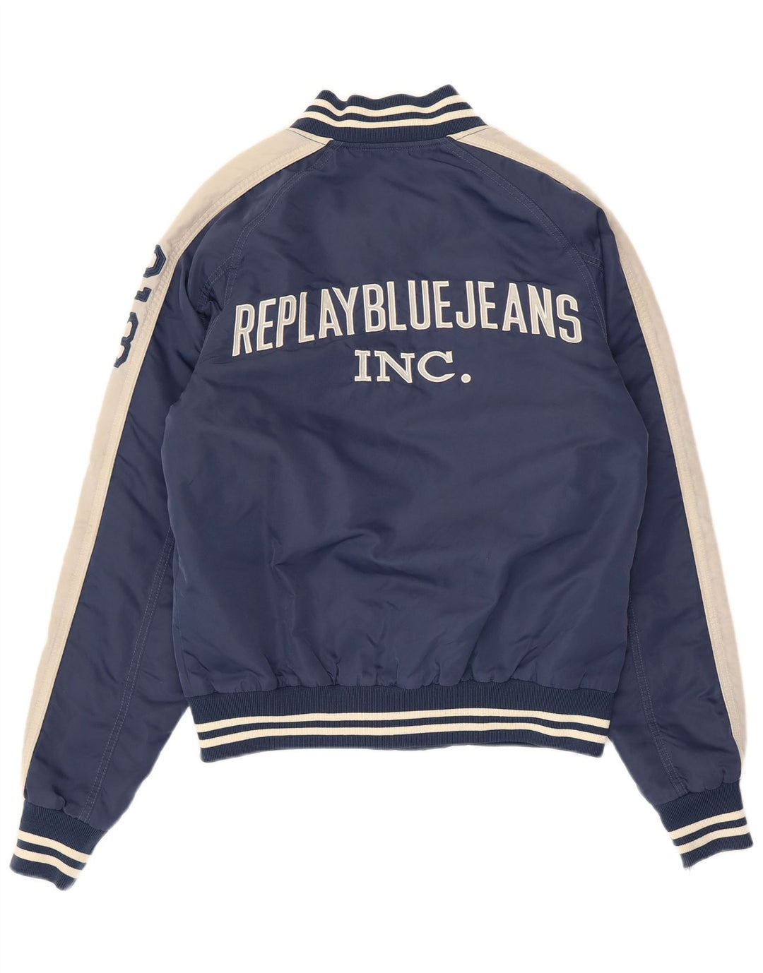 Replay Veste Varsity Graphique pour Homme UK 40 Large Bleu Marine Colorblock