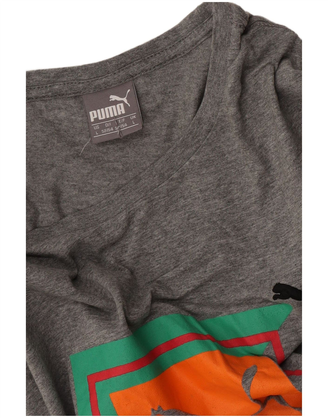 Puma T-Shirt Graphique Homme Large Gris Moucheté