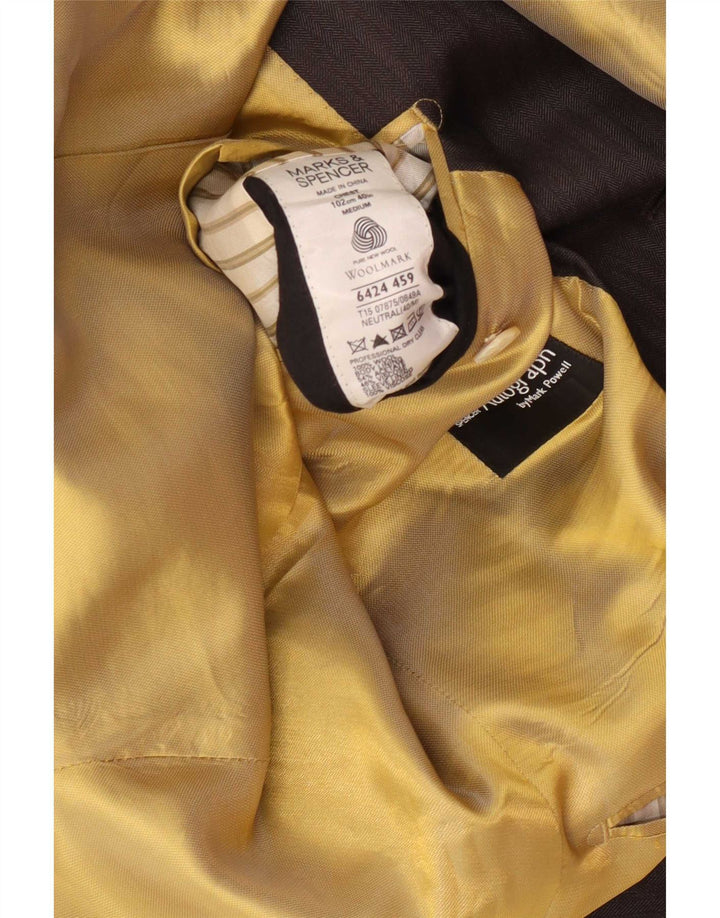 Marks & Spencer Veste blazer autographe 1 bouton pour homme UK 40 Gris moyen