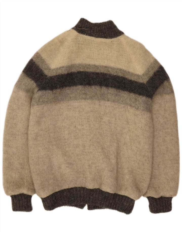 Alafoss Icewool Veste Bomber En Tricot Pour Homme UK 40 Grand Gris Colorblock Hiver