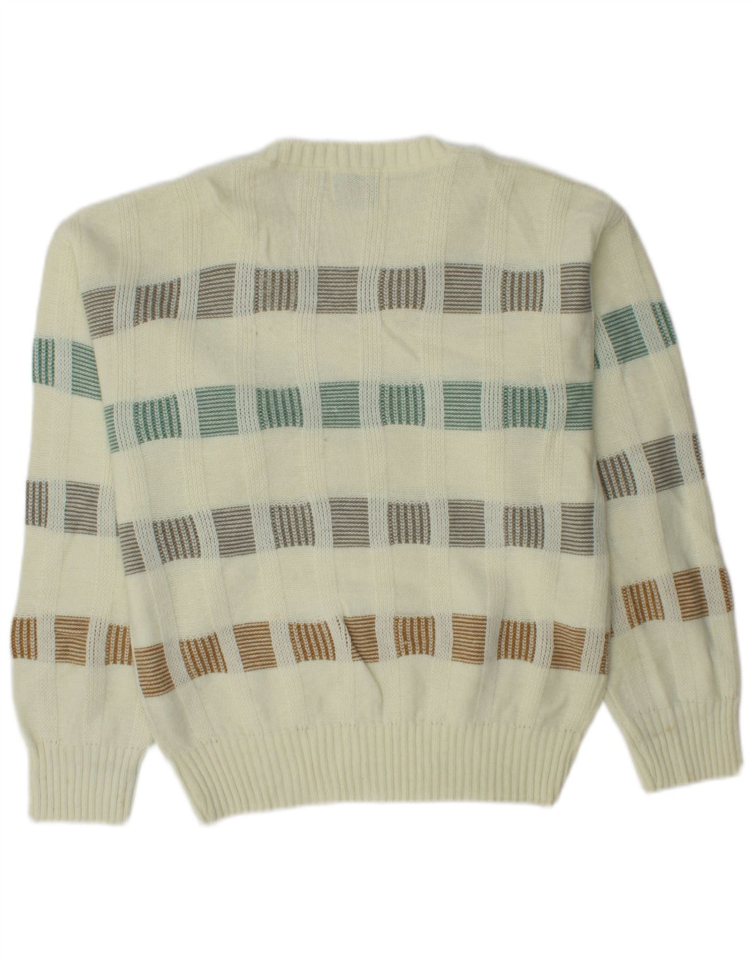 LONDON FOG Pull Col V Homme Petit Pull Rayé Blanc Cassé Acrylique