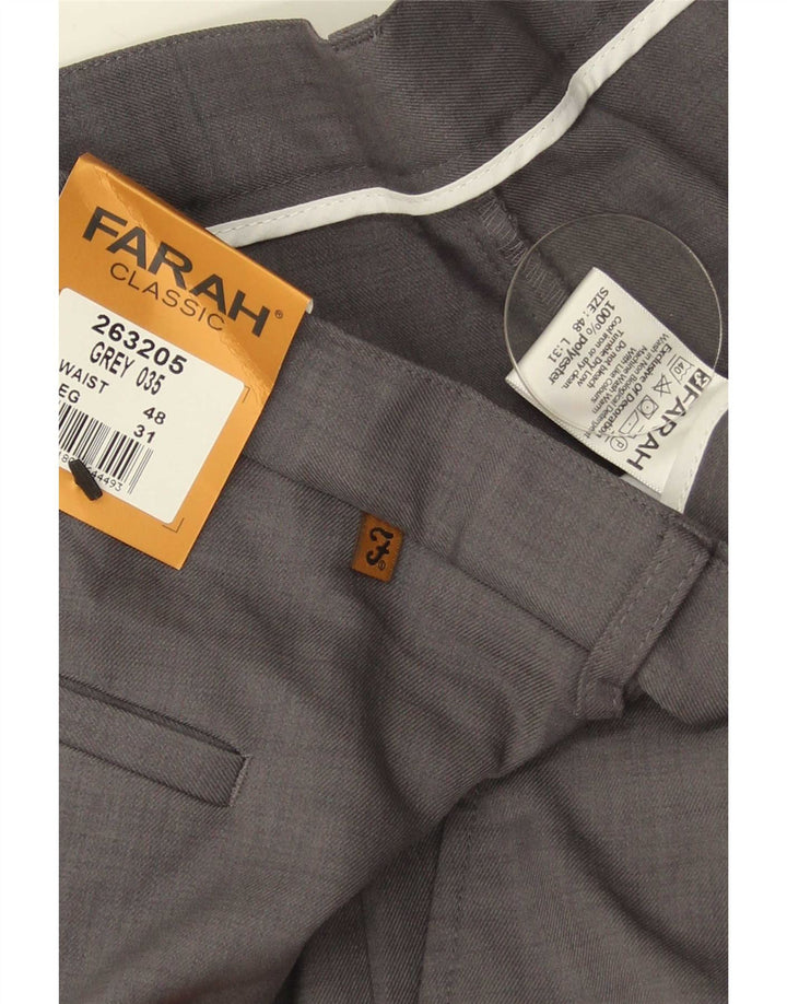 Farah Pantalon Chino Droit Homme W48 L31 Gris Polyester