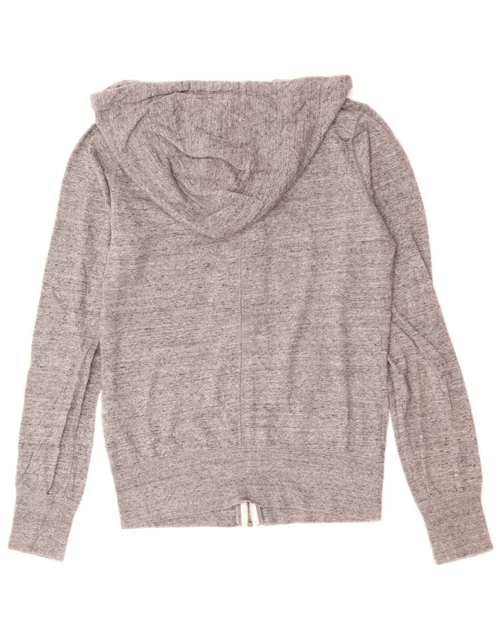 NIKE Pull à capuche zippé pour femme UK 10 Petit polyester moucheté gris