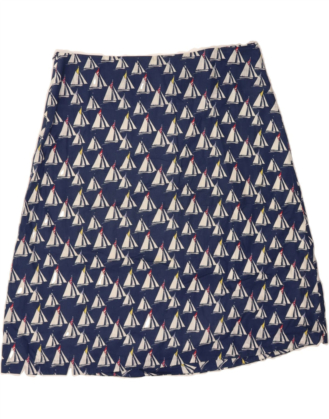 SEASALT Womens Abstract Pattern A-Line Skirt UK 12 Medium W34  Navy Blue Vintage Seasalt and Second-Hand Seasalt from Messina Hembry 