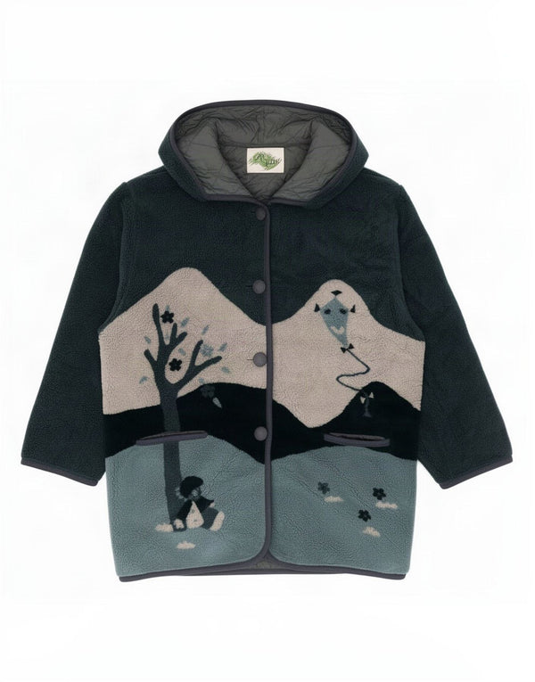 Verde Piu Manteau coupe-vent à capuche pour femme UK 16 Large Vert Nouveauté