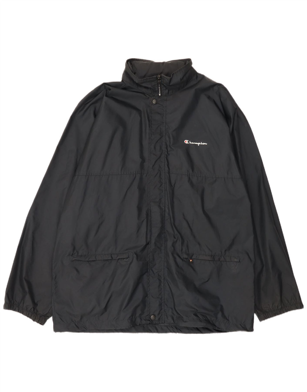 Champion Veste de pluie à capuche pour homme UK 42 XL Noir Polyamide