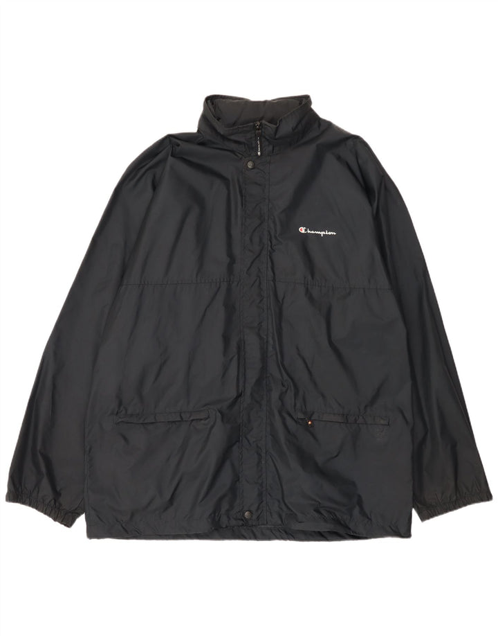 Champion Veste de pluie à capuche pour homme UK 42 XL Noir Polyamide