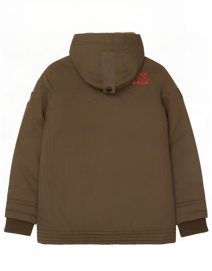 Superdry Veste Parka À Capuche Femme UK 40 Large Marron Polyester